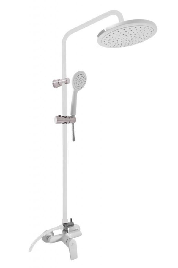 SLEZAK-RAV Vodovodní baterie sprchová COLORADO s hlavovou a ruční sprchou bílá/chrom