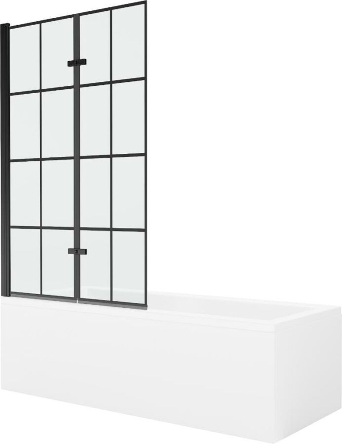 MEXEN/S Cubik obdélníková vana 150 x 70 cm s panelem + vanová zástěna 100 cm